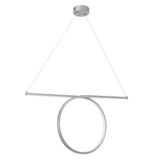 ROME 61296 Μοντέρνο Κρεμαστό Φωτιστικό Οροφής LED 24W 2640lm 200° AC 220-240V IP20 Ρυθμιζόμενο Λευκό CCT με On/Off 2700K/4500K/6000K - Lumileds SMD Chip - Νίκελ Βούρτσας - Μ65.5 x Π4 x Υ33cm - 3 Χρόνια Εγγύηση