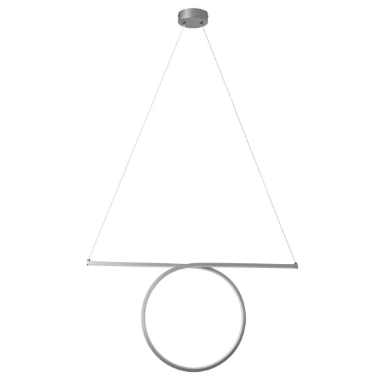 ROME 61296 Μοντέρνο Κρεμαστό Φωτιστικό Οροφής LED 24W 2640lm 200° AC 220-240V IP20 Ρυθμιζόμενο Λευκό CCT με On/Off 2700K/4500K/6000K - Lumileds SMD Chip - Νίκελ Βούρτσας - Μ65.5 x Π4 x Υ33cm - 3 Χρόνια Εγγύηση