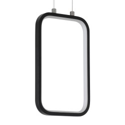 DEROBA 61298 Μοντέρνο Κρεμαστό Φωτιστικό Οροφής LED 12W 1320lm 360° AC 220-240V IP20 Ρυθμιζόμενο Λευκό CCT με On/Off 2700K/4500K/6000K - Lumileds SMD Chip - Μαύρο Ματ - Μ16 x Π1.6 x Υ25.5cm - 3 Χρόνια Εγγύηση