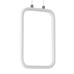 DEROBA 61299 Μοντέρνο Κρεμαστό Φωτιστικό Οροφής LED 12W 1320lm 360° AC 220-240V IP20 Ρυθμιζόμενο Λευκό CCT με On/Off 2700K/4500K/6000K - Lumileds SMD Chip - Λευκό Ματ - Μ16 x Π1.6 x Υ25.5cm - 3 Χρόνια Εγγύηση