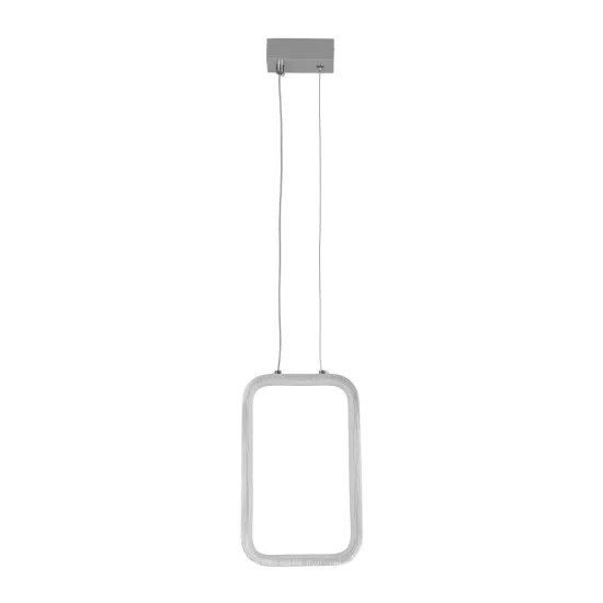 DEROBA 61300 Μοντέρνο Κρεμαστό Φωτιστικό Οροφής LED 12W 1320lm 360° AC 220-240V IP20 Ρυθμιζόμενο Λευκό CCT με On/Off 2700K/4500K/6000K - Lumileds SMD Chip - Νίκελ Βούρτσας - Μ16 x Π1.6 x Υ25.5cm - 3 Χρόνια Εγγύηση