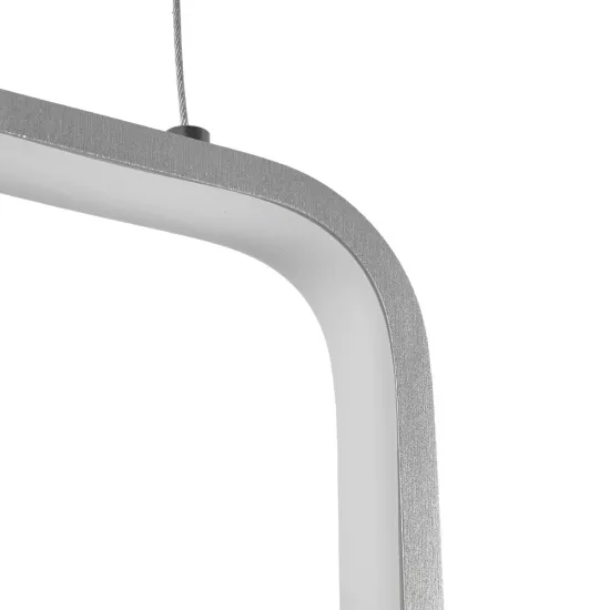 DEROBA 61300 Μοντέρνο Κρεμαστό Φωτιστικό Οροφής LED 12W 1320lm 360° AC 220-240V IP20 Ρυθμιζόμενο Λευκό CCT με On/Off 2700K/4500K/6000K - Lumileds SMD Chip - Νίκελ Βούρτσας - Μ16 x Π1.6 x Υ25.5cm - 3 Χρόνια Εγγύηση