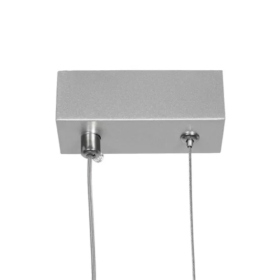 DEROBA 61300 Μοντέρνο Κρεμαστό Φωτιστικό Οροφής LED 12W 1320lm 360° AC 220-240V IP20 Ρυθμιζόμενο Λευκό CCT με On/Off 2700K/4500K/6000K - Lumileds SMD Chip - Νίκελ Βούρτσας - Μ16 x Π1.6 x Υ25.5cm - 3 Χρόνια Εγγύηση