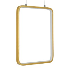 NEROBA 61305 Μοντέρνο Κρεμαστό Φωτιστικό Οροφής LED 18W 1980lm 360° AC 220-240V IP20 Ρυθμιζόμενο Λευκό CCT με On/Off 2700K/4500K/6000K - Lumileds SMD Chip - Χρυσό Βούρτσας - Μ29 x Π2 x Υ36cm - 3 Χρόνια Εγγύηση