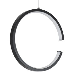 CEROBA 61306 Μοντέρνο Κρεμαστό Φωτιστικό Οροφής LED 12W 1320lm 360° AC 220-240V IP20 Ρυθμιζόμενο Λευκό CCT με On/Off 2700K/4500K/6000K - Lumileds SMD Chip - Μαύρο - Μ22 x Π2 x Υ22cm - 3 Χρόνια Εγγύηση