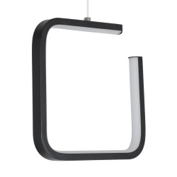 CEROBA 61308 Μοντέρνο Κρεμαστό Φωτιστικό Οροφής LED 12W 1320lm 360° AC 220-240V IP20 Ρυθμιζόμενο Λευκό CCT με On/Off 2700K/4500K/6000K - Lumileds SMD Chip - Μαύρο Ματ - Μ22 x Π2 x Υ22cm - 3 Χρόνια Εγγύηση