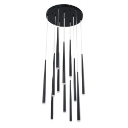 TEARS 61313 Μοντέρνο Κρεμαστό Φωτιστικό Οροφής LED 36W 3960lm 180° AC 220-240V IP20 Ρυθμιζόμενο Λευκό CCT με Χειριστήριο από 2700K έως 6000K Dimmable - Lumileds SMD Chip - Μαύρο - Μ60 x Π60 x Υ51.5cm - 3 Χρόνια Εγγύηση