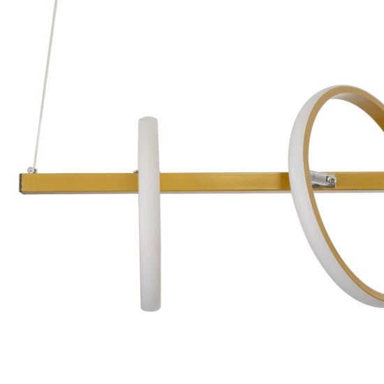CIRCOLARE 61322 Κρεμαστό Φωτιστικό Οροφής Design LED CCT 75W 8400lm 360° AC 220-240V - Εναλλαγή Φωτισμού μέσω Τηλεχειριστηρίου All In One Ψυχρό 6000k+Φυσικό 4500k+Θερμό 2700k Dimmable Μ120 x Π25 x Υ25cm - Χρυσό - 3 Χρόνια Εγγύηση CIRCOLARE 61322 Κρεμαστό Φωτιστικό Οροφής Design LED CCT 75W 8400lm 360° AC 220-240V - Εναλλαγή Φωτισμού μέσω Τηλεχειριστηρίου All In One Ψυχρό 6000k+Φυσικό 4500k+Θερμό 2700k Dimmable Μ120 x Π25 x Υ25cm - Χρυσό - 3 Χρόνια Εγγύηση