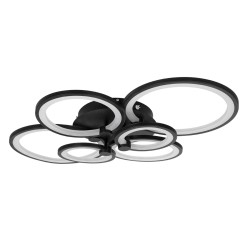 ROYAL-R 61323 Μοντέρνο Φωτιστικό Οροφής LED 135W 16200lm 360° AC 220-240V IP20 Ρυθμιζόμενο Λευκό CCT με Χειριστήριο από 2700K έως 6000K Dimmable - Lumileds SMD Chip - Μαύρο Ματ - Μ80.5 x Π59 x Υ12cm - 3 Χρόνια Εγγύηση