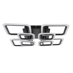 ROYAL-S 61325 Μοντέρνο Φωτιστικό Οροφής LED 135W 16200lm 360° AC 220-240V IP20 Ρυθμιζόμενο Λευκό CCT με Χειριστήριο από 2700K έως 6000K Dimmable - Lumileds SMD Chip - Μαύρο Ματ - Μ58.5 x Π58.5 x Υ12cm - 3 Χρόνια Εγγύηση