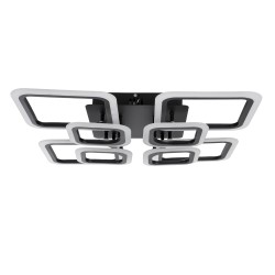 ROYAL-S 61325 Μοντέρνο Φωτιστικό Οροφής LED 135W 16200lm 360° AC 220-240V IP20 Ρυθμιζόμενο Λευκό CCT με Χειριστήριο από 2700K έως 6000K Dimmable - Lumileds SMD Chip - Μαύρο Ματ - Μ58.5 x Π58.5 x Υ12cm - 3 Χρόνια Εγγύηση