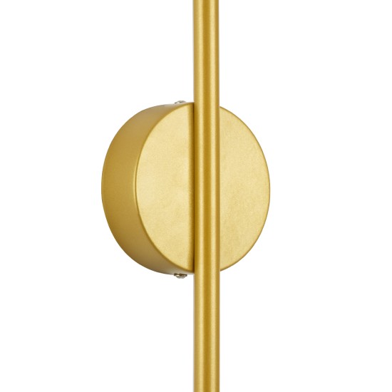 DIADEM 61334 Μοντέρνο Φωτιστικό Τοίχου - Απλίκα LED 18W 2160lm 120° AC 220-240V IP20 Ρυθμιζόμενο Λευκό CCT με On/Off 2700K/4500K/6000K - Lumileds SMD Chip - Χρυσό Βούρτσας - Μ10 x Π4 x Υ120cm - 3 Χρόνια Εγγύηση