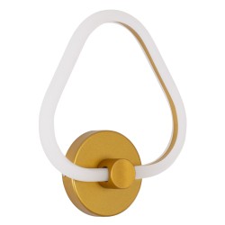 REGINA 61342 Μοντέρνο Φωτιστικό Τοίχου - Απλίκα LED 8W 960lm 360° AC 220-240V IP20 Ρυθμιζόμενο Λευκό CCT με On/Off 2700K/4500K/6000K - Lumileds SMD Chip - Χρυσό - Μ25 x Π7 x Υ28.5cm - 3 Χρόνια Εγγύηση