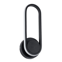 DALLAS 61345 Μοντέρνο Φωτιστικό Τοίχου - Απλίκα LED 12W 1440lm 360° AC 220-240V IP20 Ρυθμιζόμενο Λευκό CCT με On/Off 2700K/4500K/6000K - Lumileds SMD Chip - Μαύρο Ματ - Μ12 x Π6.5 x Υ32cm - 3 Χρόνια Εγγύηση