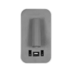 LADY-O 61365 Μοντέρνο Φωτιστικό Τοίχου - Απλίκα Ξενοδοχείου Reading Light με Φορτιστή USB 3A LED 10W 1000lm 36° & 360° AC 220-240V IP20 Φυσικό Λευκό 4500K - Bridgelux COB Chip & TÜV SÜD Driver - Γκρι Ματ - Μ10.5 x Π10 x Υ18.5cm - 3 Χρόνια Εγγύηση