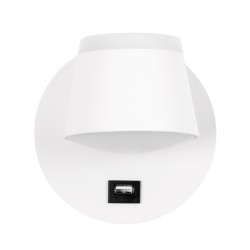 REGENCY 61374 Μοντέρνο Φωτιστικό Τοίχου - Απλίκα Ξενοδοχείου Reading Light με Φορτιστή USB 3A LED 8W 920lm 120° AC 220-240V IP20 Φυσικό Λευκό 4500K - Bridgelux SMD Chip & TÜV SÜD Driver - Λευκό Ματ - Μ12 x Π12 x Υ13cm - 3 Χρόνια Εγγύηση