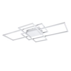 QUADRA 61389 Μοντέρνο Φωτιστικό Οροφής LED 120W 14400lm 120° AC 220-240V IP20 Ρυθμιζόμενο Λευκό CCT με Χειριστήριο από 2700K έως 6000K Dimmable - Lumileds SMD Chip - Λευκό Ματ - Μ105 x Π60 x Υ9cm - 3 Χρόνια Εγγύηση