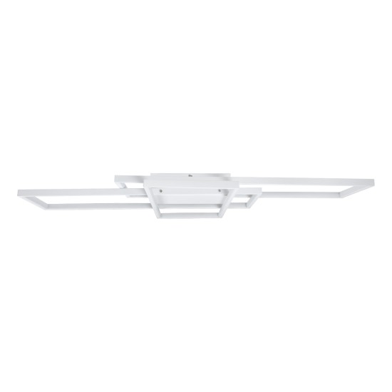 QUADRA 61389 Φωτιστικό Οροφής Design LED CCT 120W 14400lm 120° AC 220-240V - Εναλλαγή Φωτισμού μέσω Τηλεχειριστηρίου All In One Ψυχρό 6000k+Φυσικό 4500k+Θερμό 2700k Dimmable Μ105 x Π60 x Υ9cm - Λευκό - 3 Years Warranty