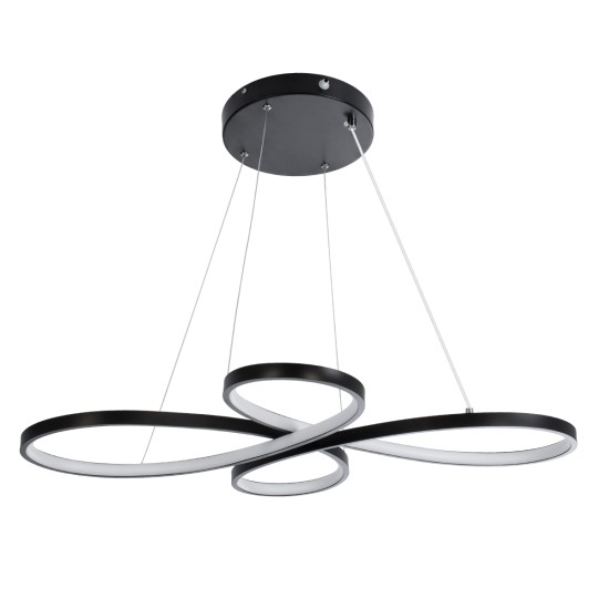 BUTTERFLY 61391 Κρεμαστό Φωτιστικό Οροφής Design LED CCT 75W 8400lm 300° AC 220-240V - Εναλλαγή Φωτισμού μέσω Τηλεχειριστηρίου All In One Ψυχρό 6000k+Φυσικό 4500k+Θερμό 2700k Dimmable Μ71 x Π52 x Υ4cm - Μαύρο - 3 Years Warranty