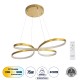 BUTTERFLY 61393 Κρεμαστό Φωτιστικό Οροφής Design LED CCT 75W 8400lm 300° AC 220-240V - Εναλλαγή Φωτισμού μέσω Τηλεχειριστηρίου All In One Ψυχρό 6000k+Φυσικό 4500k+Θερμό 2700k Dimmable Μ71 x Π52 x Υ4cm - Χρυσό Βούρτσας - 3 Years Warranty