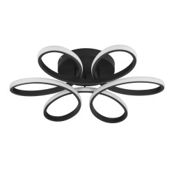 MARGARET 61400 Μοντέρνο Φωτιστικό Οροφής LED 54W 6210lm 360° AC 220-240V IP20 Ρυθμιζόμενο Λευκό CCT με Χειριστήριο από 2700K έως 6000K Dimmable - Lumileds SMD Chip - Μαύρο Ματ - Μ57 x Π57 x Υ12cm - 3 Χρόνια Εγγύηση