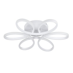 MARGARET 61401 Μοντέρνο Φωτιστικό Οροφής LED 54W 6210lm 360° AC 220-240V IP20 Ρυθμιζόμενο Λευκό CCT με Χειριστήριο από 2700K έως 6000K Dimmable - Lumileds SMD Chip - Λευκό Ματ - Μ57 x Π57 x Υ12cm - 3 Χρόνια Εγγύηση