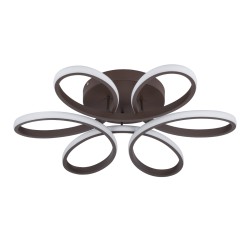 MARGARET 61402 Μοντέρνο Φωτιστικό Οροφής LED 54W 6210lm 360° AC 220-240V IP20 Ρυθμιζόμενο Λευκό CCT με Χειριστήριο από 2700K έως 6000K Dimmable - Lumileds SMD Chip - Καφέ Ματ - Μ57 x Π57 x Υ12cm - 3 Χρόνια Εγγύηση