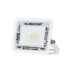 ATLAS 61405 Προβολέας LED 10W 1200lm 120° AC 220-240V Αδιάβροχο IP67 Φυσικό Λευκό 4500K - Lumileds SMD Chip - TÜV Rheinland Certified - Λευκό Ματ - Μ10 x Π2 x Υ8cm - 5 Χρόνια Εγγύηση