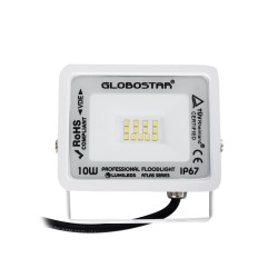 ATLAS 61405 Προβολέας LED 10W 1200lm 120° AC 220-240V Αδιάβροχο IP67 Φυσικό Λευκό 4500K - Lumileds SMD Chip - TÜV Rheinland Certified - Λευκό Ματ - Μ10 x Π2 x Υ8cm - 5 Χρόνια Εγγύηση