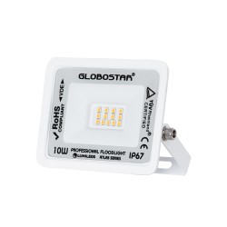ATLAS 61406 Προβολέας LED 10W 1150lm 120° AC 220-240V Αδιάβροχο IP67 Θερμό Λευκό 2700K - Lumileds SMD Chip - TÜV Rheinland Certified - Λευκό Ματ - Μ10 x Π2 x Υ8cm - 5 Χρόνια Εγγύηση