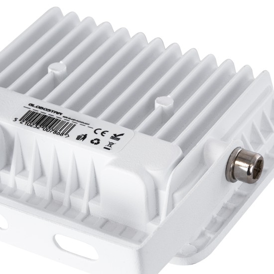 ATLAS 61406 Προβολέας LED 10W 1150lm 120° AC 220-240V Αδιάβροχο IP67 Θερμό Λευκό 2700K - Lumileds SMD Chip - TÜV Rheinland Certified - Λευκό Ματ - Μ10 x Π2 x Υ8cm - 5 Χρόνια Εγγύηση