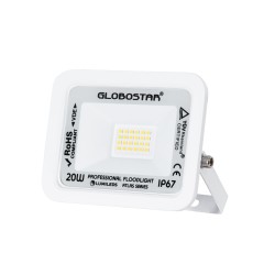ATLAS 61408 Προβολέας LED 20W 2400lm 120° AC 220-240V Αδιάβροχο IP67 Φυσικό Λευκό 4500K - Lumileds SMD Chip - TÜV Rheinland Certified - Λευκό Ματ - Μ12 x Π2.5 x Υ9.5cm - 5 Χρόνια Εγγύηση