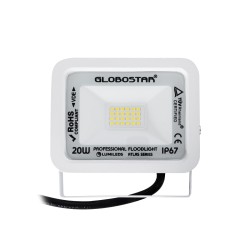 ATLAS 61408 Προβολέας LED 20W 2400lm 120° AC 220-240V Αδιάβροχο IP67 Φυσικό Λευκό 4500K - Lumileds SMD Chip - TÜV Rheinland Certified - Λευκό Ματ - Μ12 x Π2.5 x Υ9.5cm - 5 Χρόνια Εγγύηση