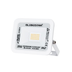 ATLAS 61409 Προβολέας LED 20W 2300lm 120° AC 220-240V Αδιάβροχο IP67 Θερμό Λευκό 2700K - Lumileds SMD Chip - TÜV Rheinland Certified - Λευκό Ματ - Μ12 x Π2.5 x Υ9.5cm - 5 Χρόνια Εγγύηση