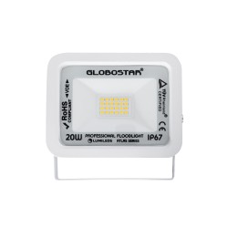 ATLAS 61409 Προβολέας LED 20W 2300lm 120° AC 220-240V Αδιάβροχο IP67 Θερμό Λευκό 2700K - Lumileds SMD Chip - TÜV Rheinland Certified - Λευκό Ματ - Μ12 x Π2.5 x Υ9.5cm - 5 Χρόνια Εγγύηση