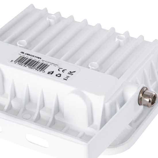 ATLAS 61409 Προβολέας LED 20W 2300lm 120° AC 220-240V Αδιάβροχο IP67 Θερμό Λευκό 2700K - Lumileds SMD Chip - TÜV Rheinland Certified - Λευκό Ματ - Μ12 x Π2.5 x Υ9.5cm - 5 Χρόνια Εγγύηση