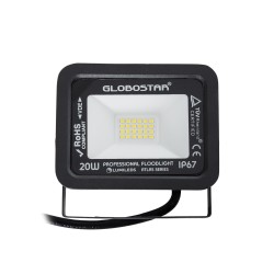 ATLAS 61411 Προβολέας LED 20W 2400lm 120° AC 220-240V Αδιάβροχο IP67 Φυσικό Λευκό 4500K - Lumileds SMD Chip - TÜV Rheinland Certified - Μαύρο Ματ - Μ12 x Π2.5 x Υ9.5cm - 5 Χρόνια Εγγύηση