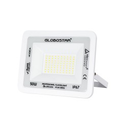 ATLAS 61419 Προβολέας LED 50W 6250lm 120° AC 220-240V Αδιάβροχο IP67 Ψυχρό Λευκό 6000K - Lumileds SMD Chip - TÜV Rheinland Certified - Λευκό Ματ - Μ21 x Π3.5 x Υ16cm - 5 Χρόνια Εγγύηση