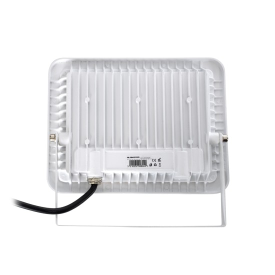 ATLAS 61420 Επαγγελματικός Προβολέας LED 50W 6000lm 120° AC 220-240V - Αδιάβροχος IP67 - Μ21 x Π3.5 x Υ16cm - Λευκό - Φυσικό Λευκό 4500K - LUMILEDS Chips - TÜV Rheinland Certified - 5 Years Warranty