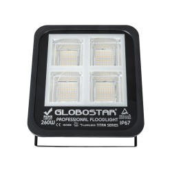 TITAN 61434 Προβολέας για Γήπεδα Tennis & Ποδοσφαίρου 5x5 LED 260W 32500lm 60°x90° AC 220-240V Αδιάβροχο IP67 Φυσικό Λευκό 5000K - Lumileds SMD Chip - TÜV Rheinland Certified - Μαύρο Ματ - Μ30 x Π8 x Υ28cm - 5 Χρόνια Εγγύηση