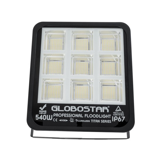 TITAN 61436 Προβολέας για Γήπεδα Tennis & Ποδοσφαίρου 5x5 LED 540W 67500lm 60°x90° AC 220-240V Αδιάβροχο IP67 Φυσικό Λευκό 5000K - Lumileds SMD Chip - TÜV Rheinland Certified - Μαύρο Ματ - Μ38 x Π8 x Υ42cm - 5 Χρόνια Εγγύηση