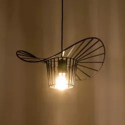 LUMINOVA 61462 Μοντέρνο Κρεμαστό Φωτιστικό Οροφής με Ντουί 1 x E27 AC 220-240V IP20 - Μαύρο - Μ40 x Π40 x Υ20cm