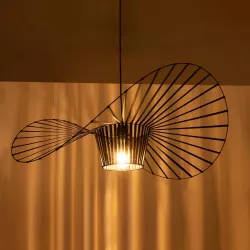 LUMINOVA 61466 Μοντέρνο Κρεμαστό Φωτιστικό Οροφής με Ντουί 1 x E27 AC 220-240V IP20 - Μαύρο - Μ80 x Π80 x Υ30cm