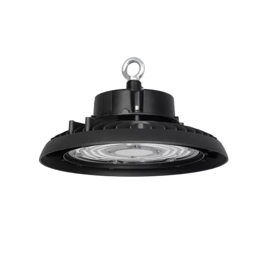 INDUSTRY 61500 Βιομηχανικό Φωτιστικό Καμπάνα High Bay UFO LED 100W 15000lm SDCM<5 90° AC 85-265V Αδιάβροχο IP65 IK08 Φυσικό Λευκό 5000K - 175 x Sanan Opto SMD Chip & TÜV SÜD Driver - Μαύρο Χυτό Αλουμίνιο - Μ26.5 x Π26.5 x Υ15cm - 5 Χρόνια Εγγύηση