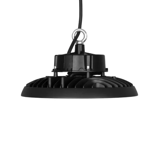 INDUSTRY 61500 Βιομηχανικό Φωτιστικό Καμπάνα High Bay UFO LED 100W 15000lm SDCM<5 90° AC 85-265V Αδιάβροχο IP65 IK08 Φυσικό Λευκό 5000K - 175 x Sanan Opto SMD Chip & TÜV SÜD Driver - Μαύρο Χυτό Αλουμίνιο - Μ26.5 x Π26.5 x Υ15cm - 5 Χρόνια Εγγύηση