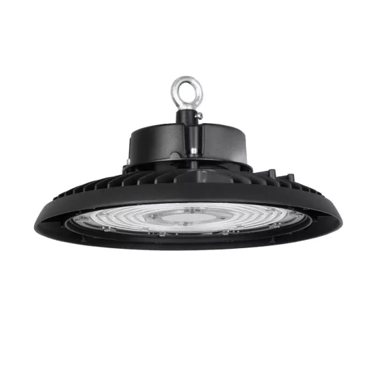 INDUSTRY 61502 Βιομηχανικό Φωτιστικό Καμπάνα High Bay UFO LED 200W 30000lm SDCM<5 90° AC 85-265V Αδιάβροχο IP65 IK08 Μαύρο Χυτό Αλουμίνιο - Φυσικό Λευκό 5000K - 338 x Sanan Opto SMD Chip & TÜV SÜD Driver - Μ30 x Π30 x Υ16cm - 5 Χρόνια Εγγύηση