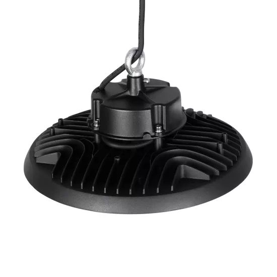 INDUSTRY 61502 Βιομηχανικό Φωτιστικό Καμπάνα High Bay UFO LED 200W 30000lm SDCM<5 90° AC 85-265V Αδιάβροχο IP65 IK08 Φυσικό Λευκό 5000K - 338 x Sanan Opto SMD Chip & TÜV SÜD Driver - Μαύρο Χυτό Αλουμίνιο - Μ30 x Π30 x Υ16cm - 5 Χρόνια Εγγύηση