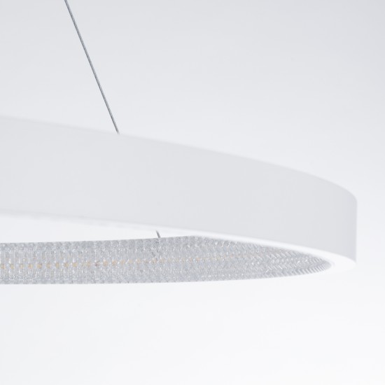 DIAMOND 61518 Κρεμαστό Φωτιστικό Δαχτυλίδι-Κύκλος LED CCT 75W 8400lm 360° AC 220-240V - Εναλλαγή Φωτισμού μέσω Τηλεχειριστηρίου All In One Ψυχρό 6000k+Φυσικό 4500k+Θερμό 2700k Dimmable Φ100cm - Λευκό - 3 Years Warranty