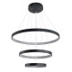 DIAMOND TRIO 61523-DECO Κρεμαστό Φωτιστικό Δαχτυλίδι-Κύκλος LED CCT 100W 11200lm 360° AC 220-240V - Εναλλαγή Φωτισμού μέσω Τηλεχειριστηρίου All In One Ψυχρό 6000k+Φυσικό 4500k+Θερμό 2700k Dimmable Φ25+40+60cm - Μαυρο - 3 Χρόνια Εγγύηση