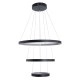 DIAMOND TRIO 61523-DECO Κρεμαστό Φωτιστικό Δαχτυλίδι-Κύκλος LED CCT 100W 11200lm 360° AC 220-240V - Εναλλαγή Φωτισμού μέσω Τηλεχειριστηρίου All In One Ψυχρό 6000k+Φυσικό 4500k+Θερμό 2700k Dimmable Φ25+40+60cm - Μαυρο - 3 Χρόνια Εγγύηση